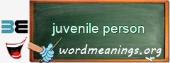 WordMeaning blackboard for juvenile person